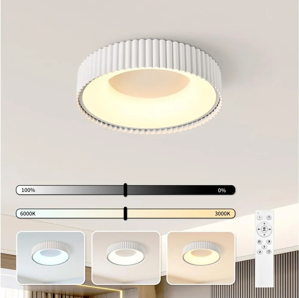 Brilagi - LED dimabil, plafonieră FALCON MODERN LED/30W/230V 40 cm alb + telecomandă