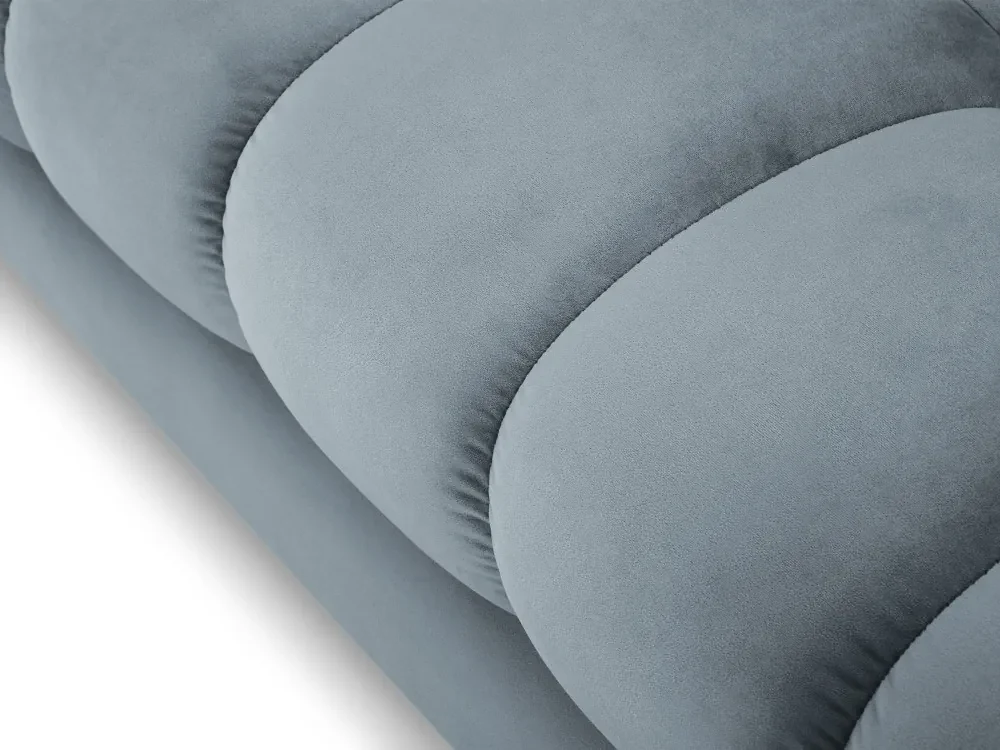 Canapea Bali Light Blue, 2 locuri/catifea/picioare negre