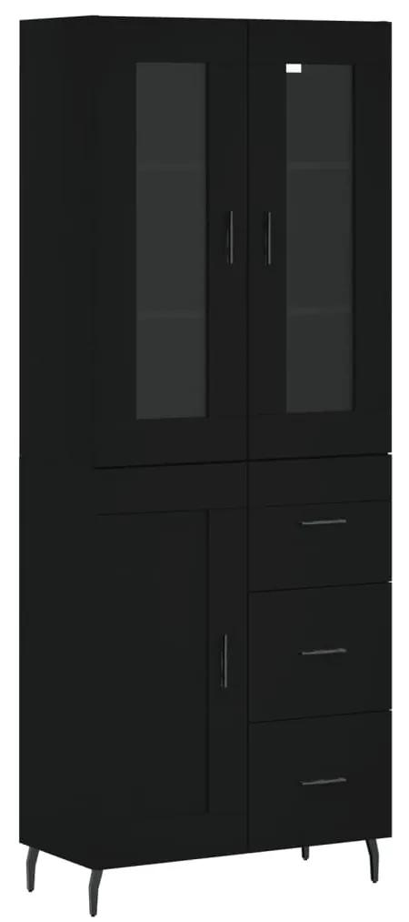 3198674 vidaXL Dulap înalt, negru, 69,5x34x180 cm, lemn compozit