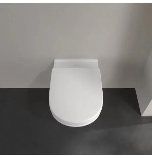 Set vas WC suspendat, Villeroy&amp;Boch O.novo, cu capac inchidere lenta, 36x56cm, Alb Alpin, 5660H101