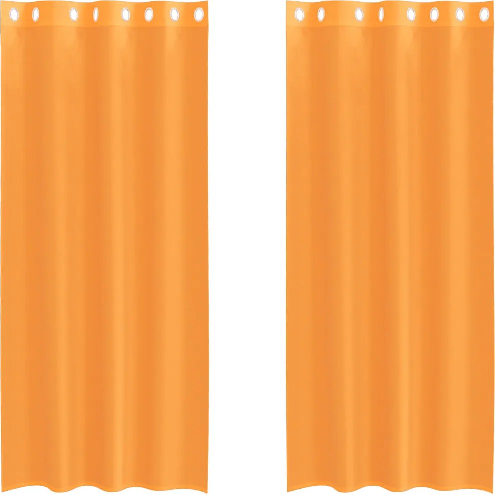 vidaXL Perdele Voile cu Oelii 2 buc Portocaliu 140x245 cm