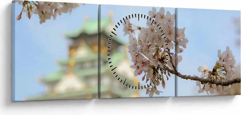 Tablou - Sakura (cu ceas) (90x30 cm)