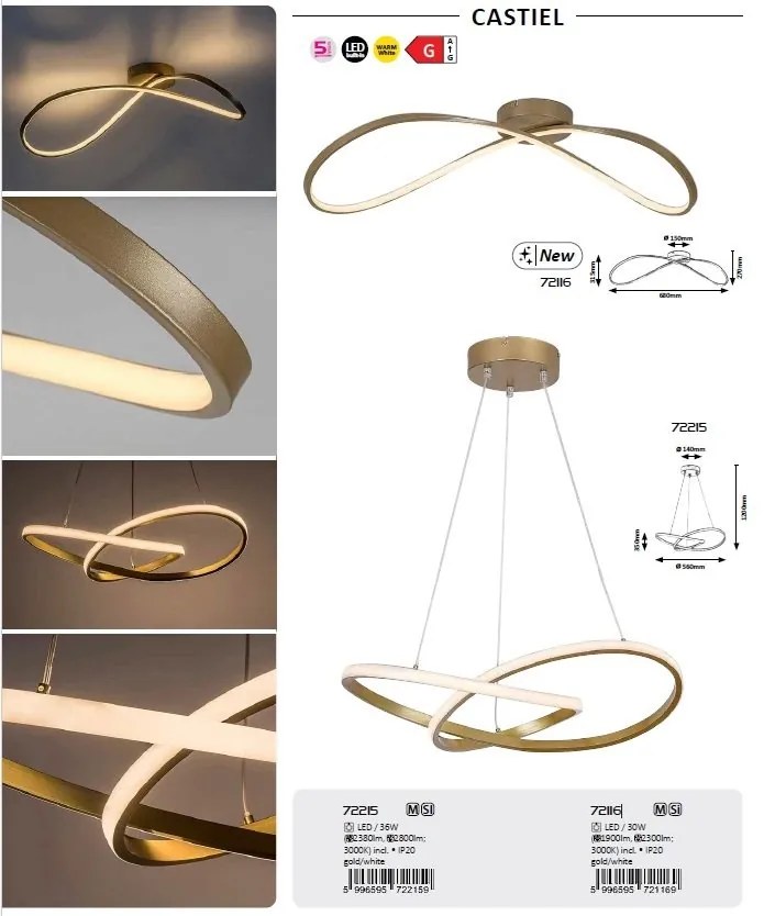 Lustra LED aplicata stil minimalist Castiel