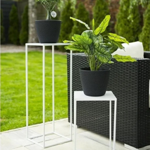 Suport pentru flori 70x24 cm, alb