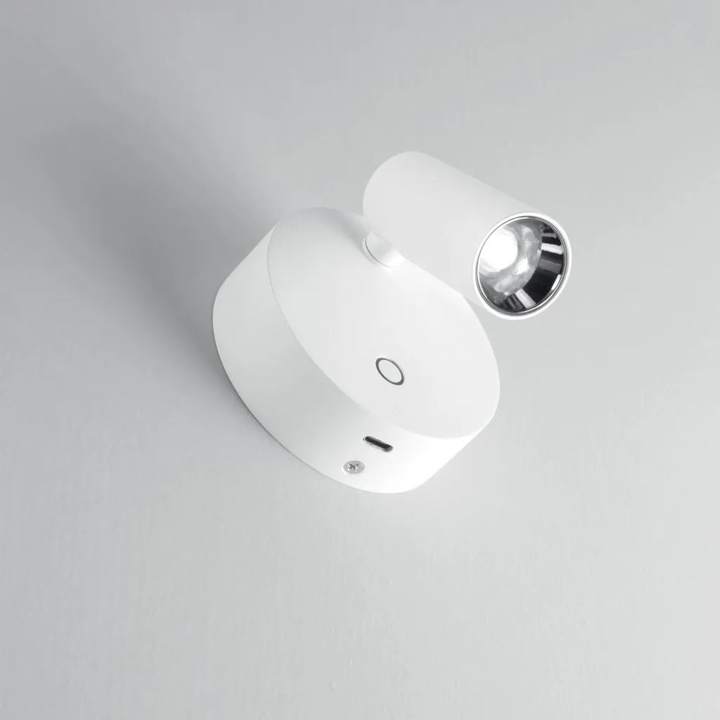 Aplica cu reader LED directionabil USB-C ELF AP BIANCO