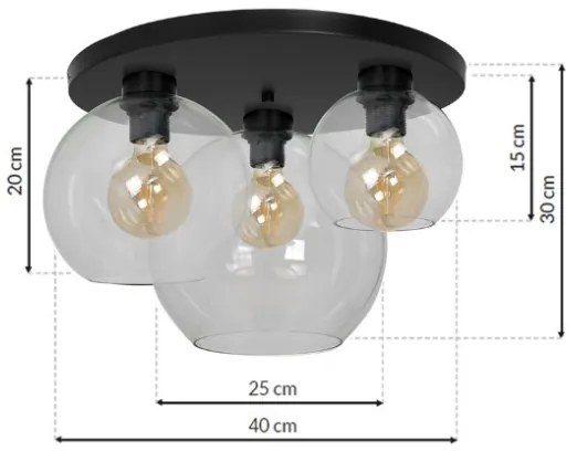 Plafonieră SOFIA 3xE27/60W/230V transparent
