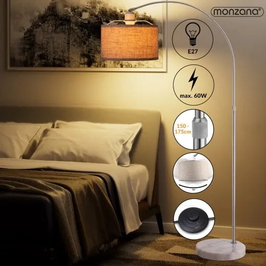 Deuba Lampă cu arc de design - reglabilă 150-175cm