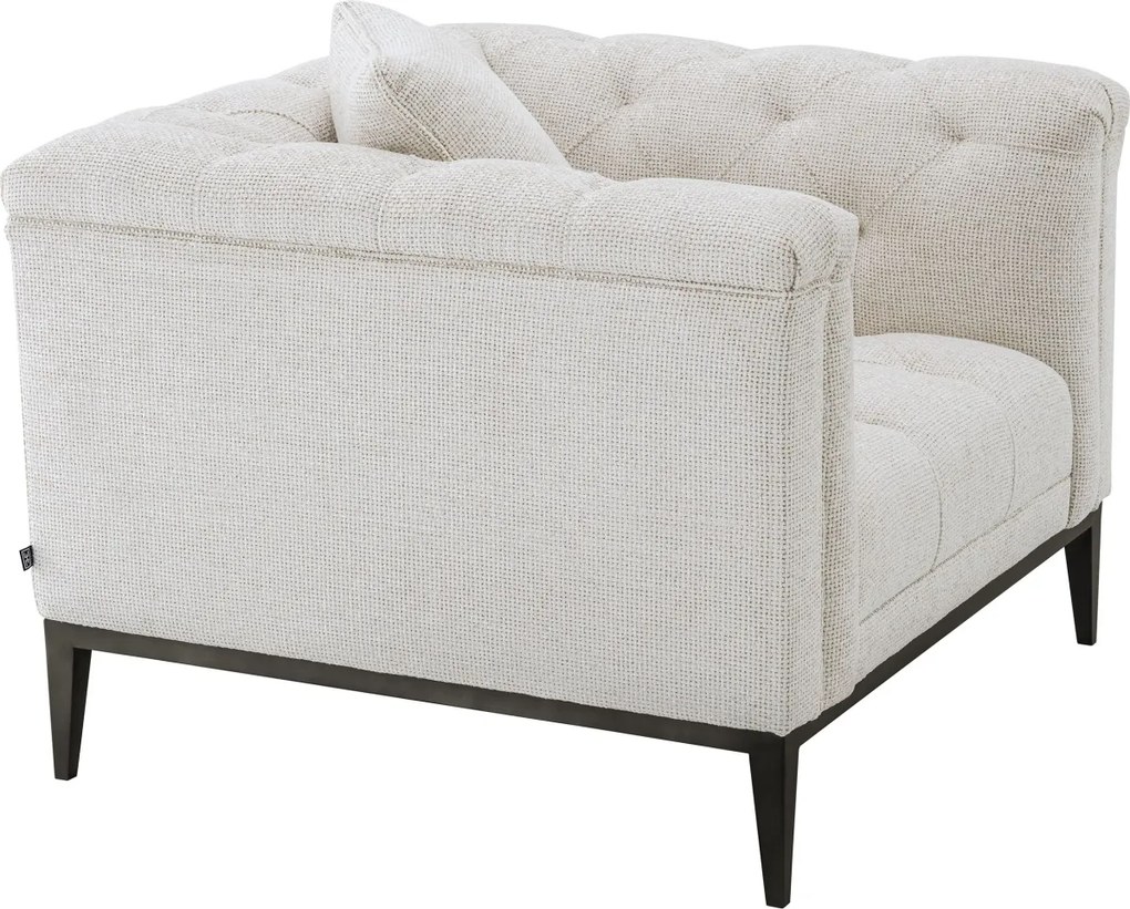 Fotoliu design LUX cu aspect Chesterfield Cesare, lyssa off-white