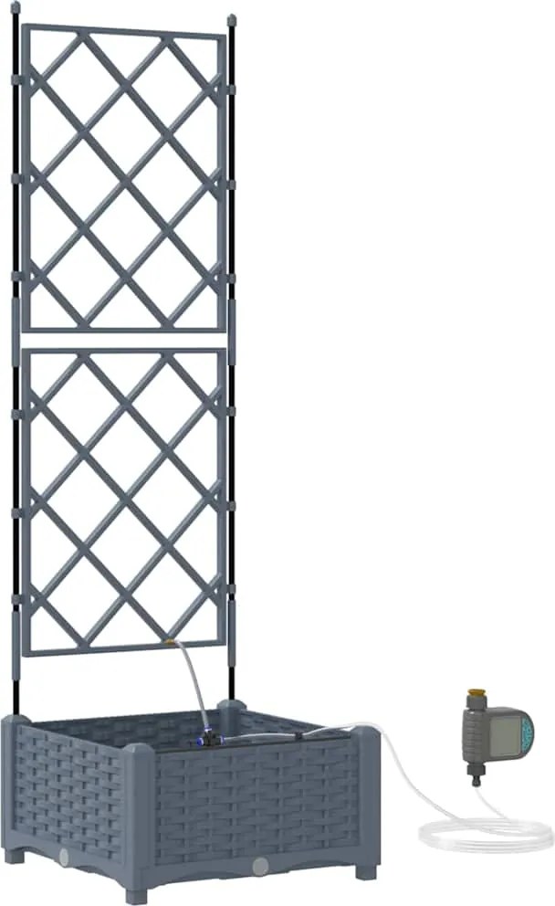 vidaXL Vază pentru Grădină Gri Deschis 40 x 40 x 126 cm Oțel