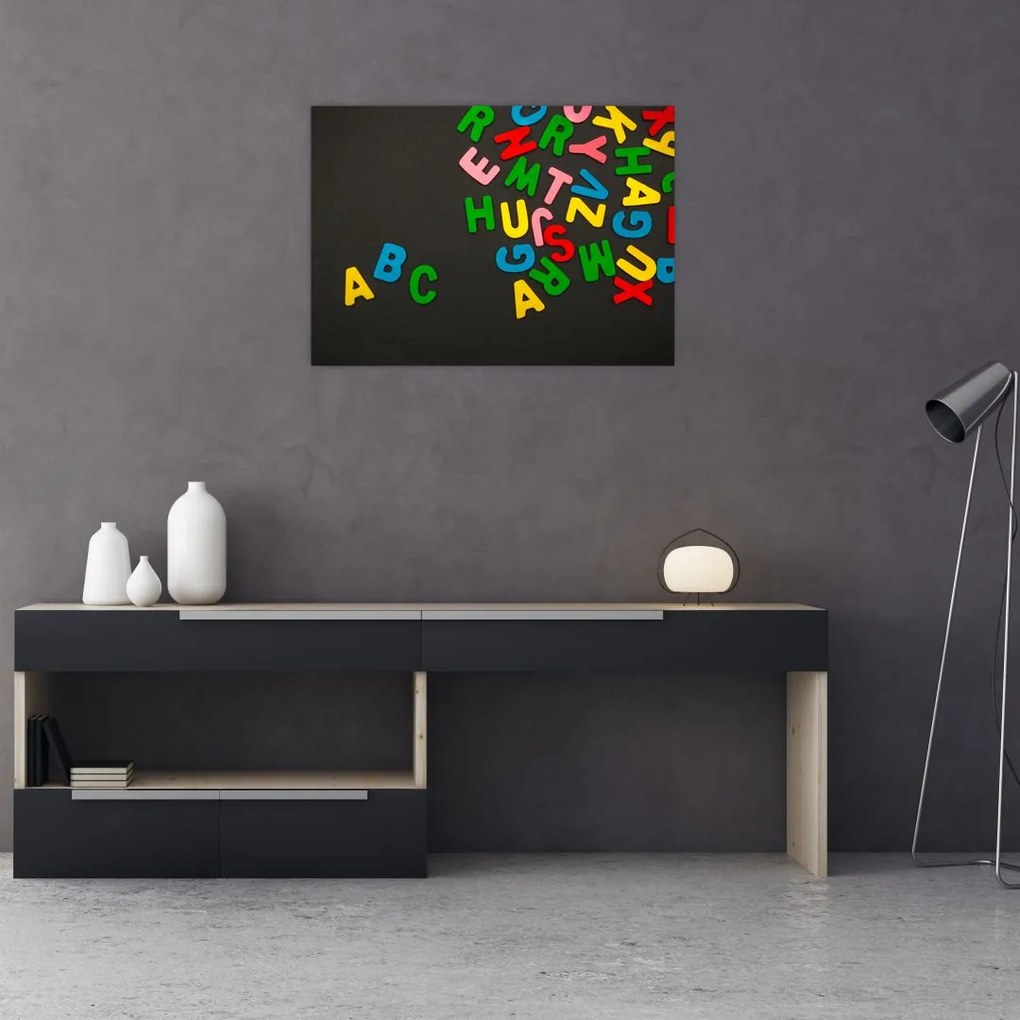 Tablou - litere colorate (70x50 cm)