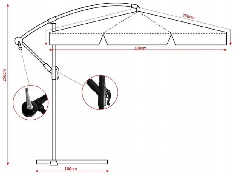 Umbrelă LED Rona M (bej). 1096256