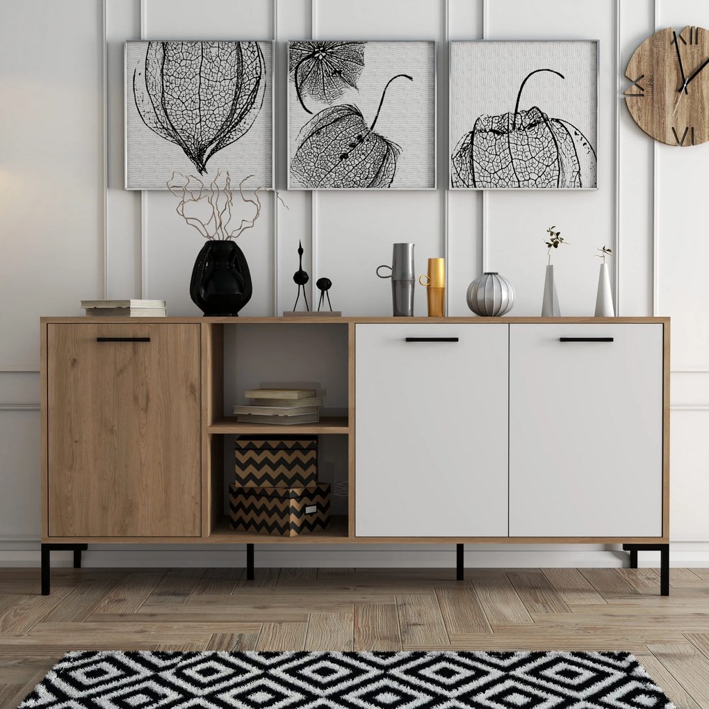 Dulap Aura (Stejar + Alb). 1073263