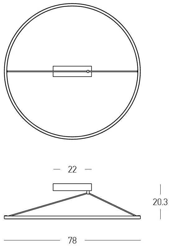 Plafoniera LED, Design Circular, 51W 3000K BRASS ZB-2566