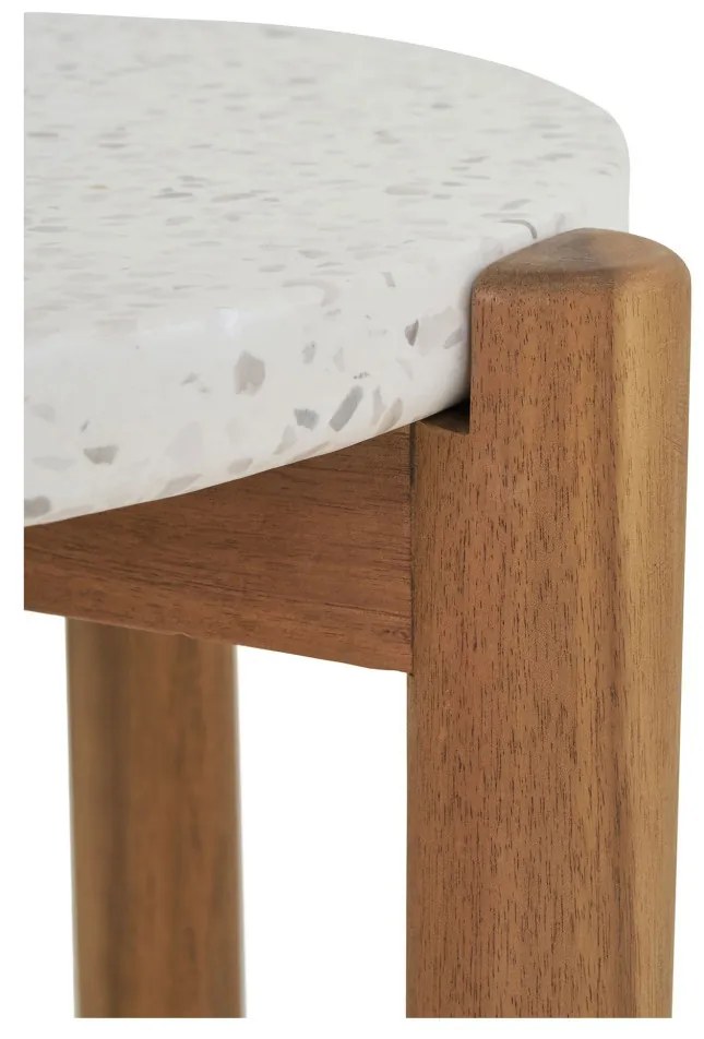 Terracina Masă de luat masa acacia/terrazzo, natural, ø37x46 cm