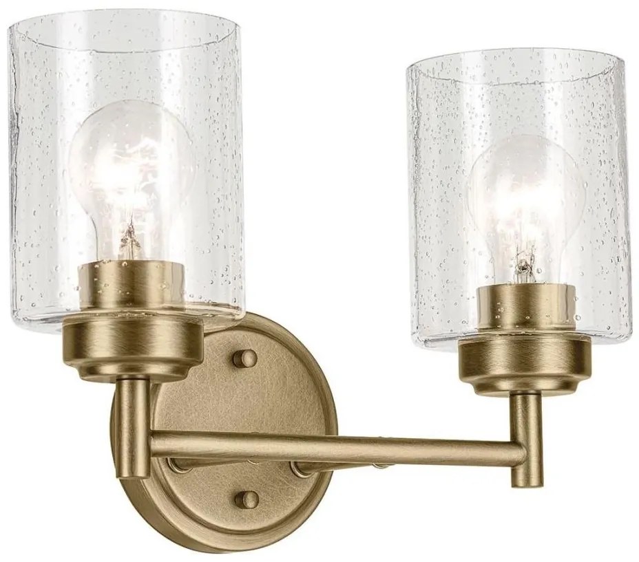 Lampă de perete Kichler KL-WINSLOW-2W-NBR WINSLOW 2xE27/60W/230V alamă