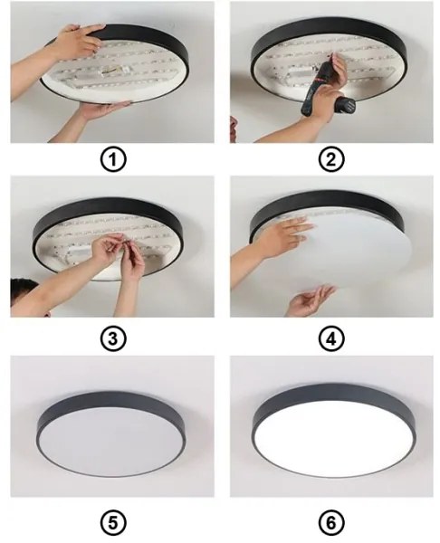 Plafonieră LED FELIZ LED/50W/230V 4000K d. 50 cm negru