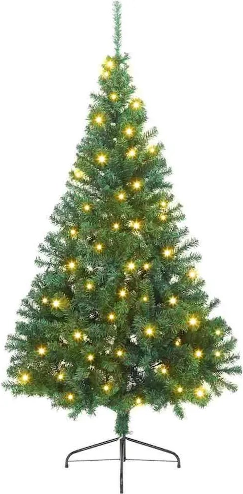 vidaXL Pom de Crăciun artificial pre-iluminat Verde 180 cm PVC