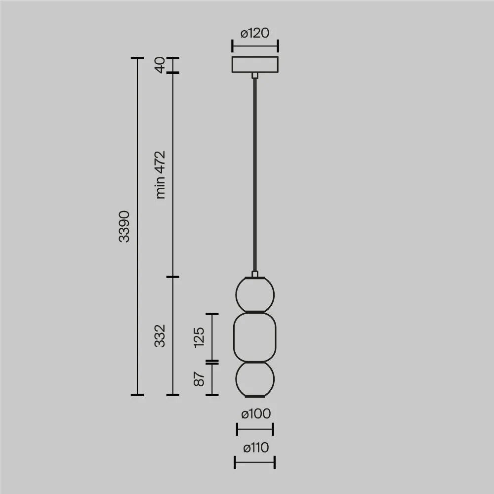 Pendul LED design modern decorativ Drop crom