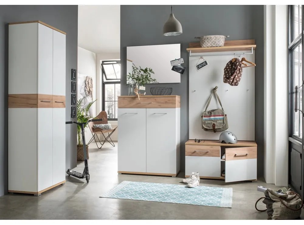 Panou de agățat diverse alb/în culoare naturală cu aspect de lemn de stejar Topix – Germania