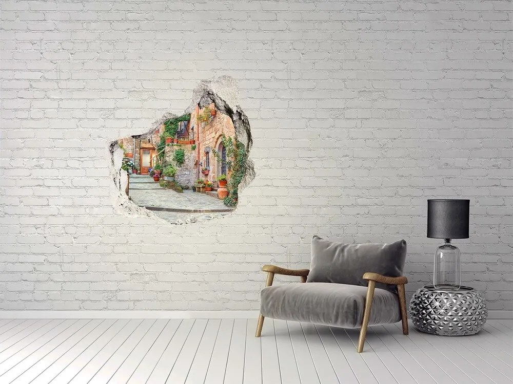 Fototapet 3D gaură în perete Străzile italiene