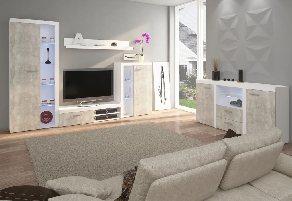 Expedo Mobilă sufragerie KLOK, 270x190x40, alb