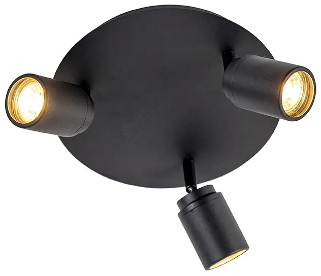 Spot luminos inteligent pentru baie negru IP44 incl. 3 WiFi GU10 - Ducha