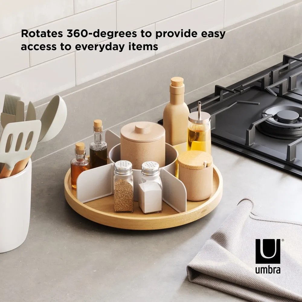 Organizator de baie în culoare naturală din lemn Bellwood – Umbra