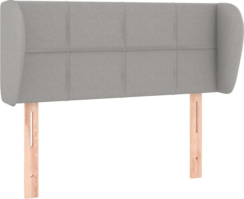 vidaXL Tăblie de pat cu aripioare gri deschis 103x23x78/88 cm textil