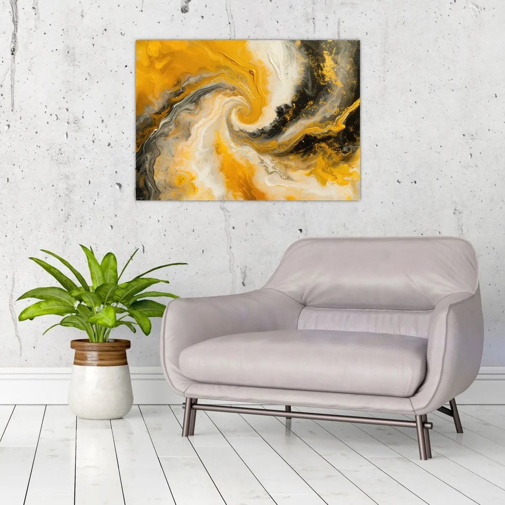 Tablou pe sticlă - Abstractizare în spirală (70x50 cm)