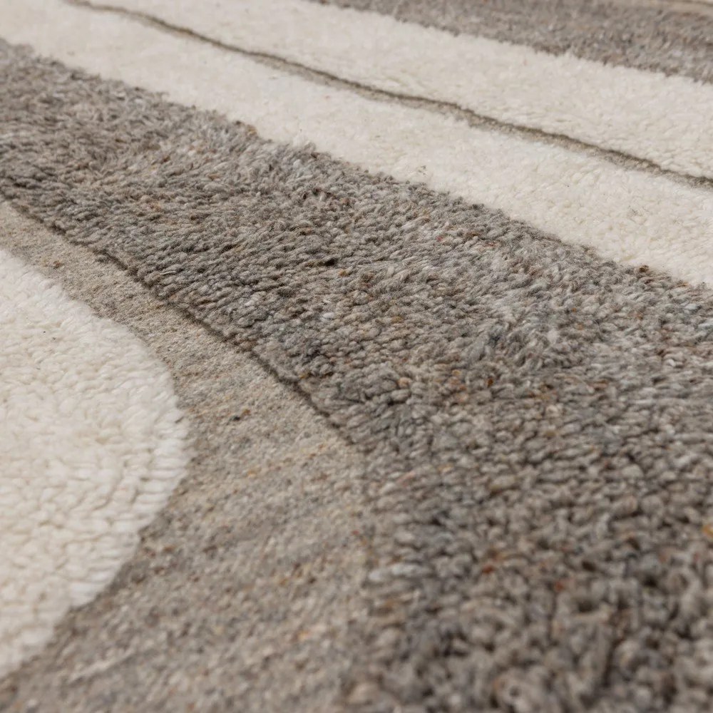 Covor gri/bej din amestesc de lână 170x240 cm Moro – WOOOD