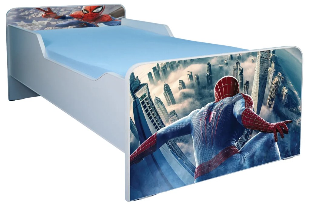 Patut baieti 2-6 ani Spiderman cu saltea 130x60 inclusa, fara sertar ptv3322