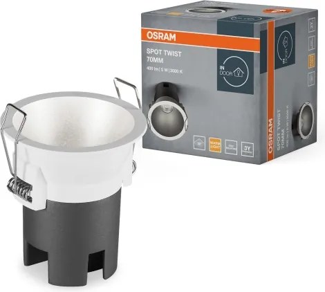 Osram - Spot încastrat LED SPOT TWIST, 5 W, 230 V, Ø 7 cm, alb/argintiu