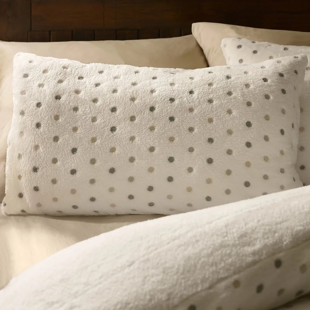 Lenjerie de pat crem din micropluș/cocolino pentru pat dublu, extinsă 230x220 cm Cosy Spot – Catherine Lansfield