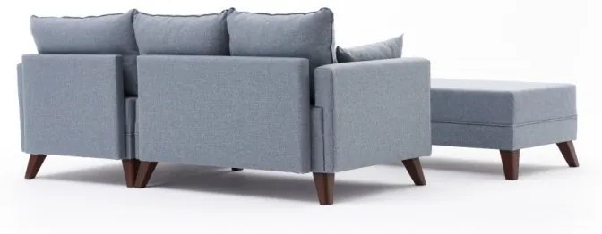 Coltar Extensibil si Taburet Bella Soft Mini Köşe Right, Albastru