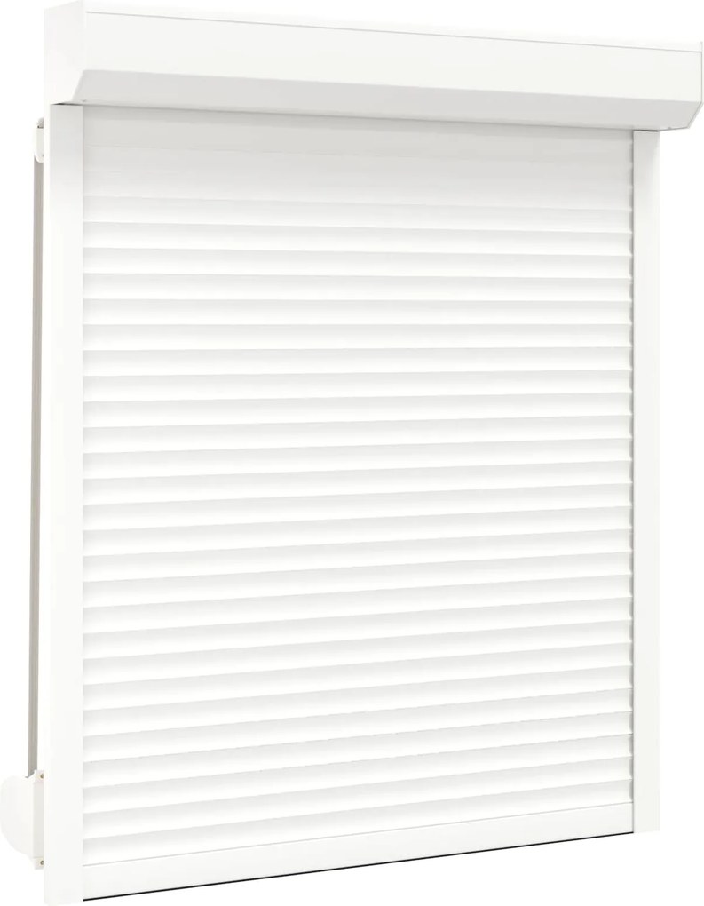 vidaXL Obturator rulant Manual Alb 110 x 130 cm Aluminiu și Poliuretan