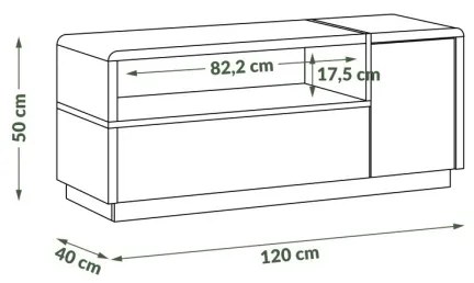 Comodă de televizor FRED antracit/stejar artizan