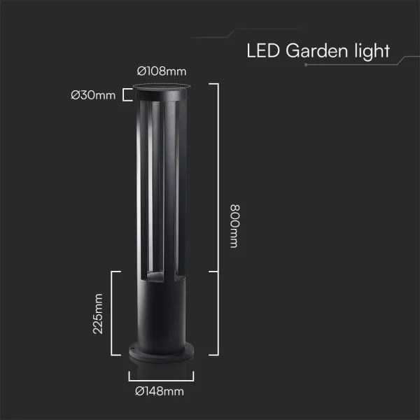 Lampă de exterior LED 10W 230V 3000K IP65 80 cm neagră