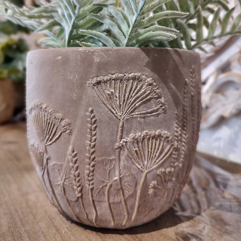 Ghiveci din ciment, Country Brown, maro, 17x17 cm