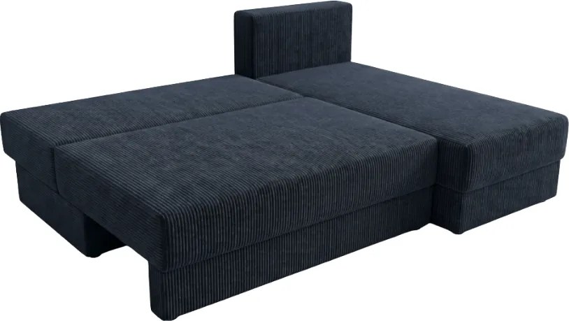 Canapea extensibila de colt TAVERO SLIM, 201x140 cm, albastru inchis, reversibila