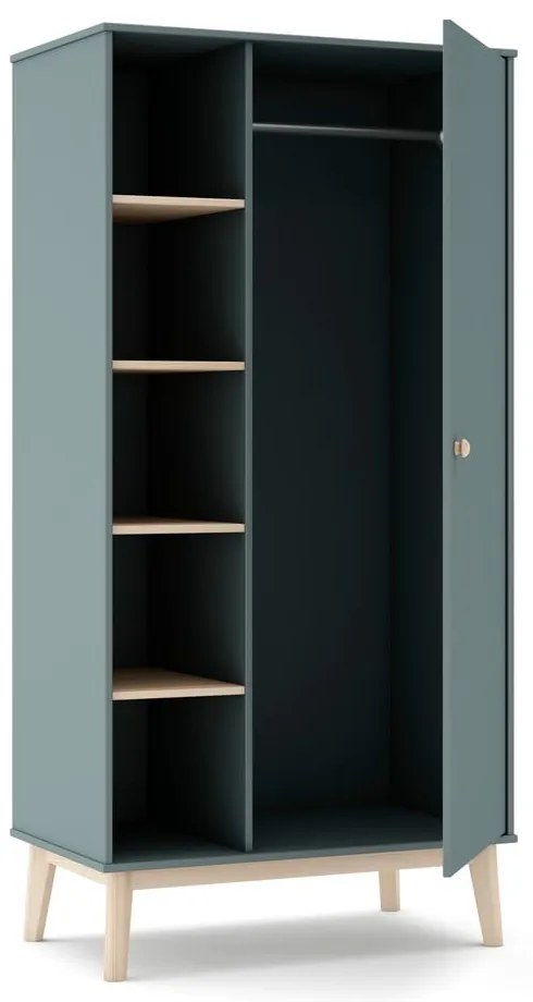 Șifonier de copii verde prăfuit 90x180x52 cm Esteban – Marckeric