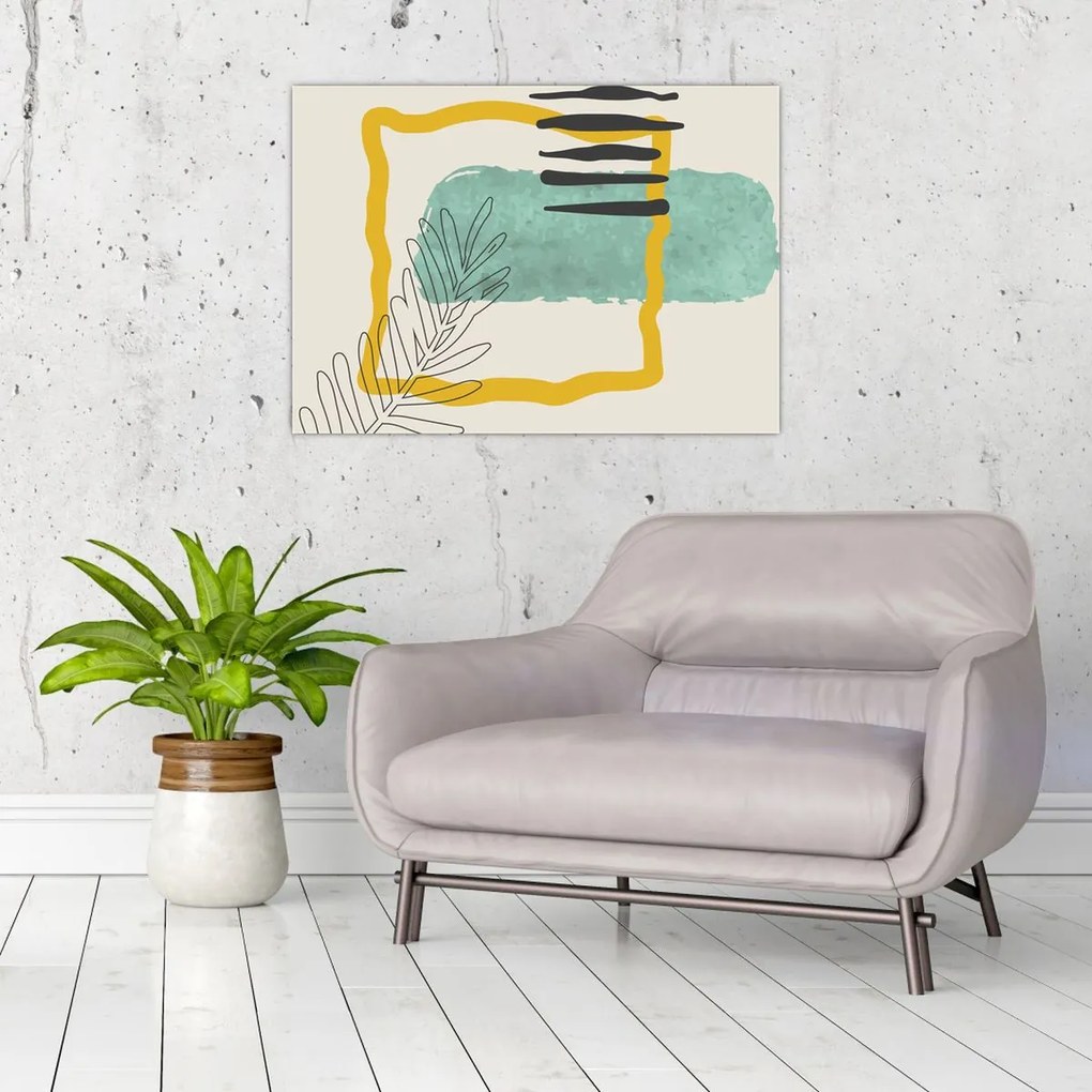 Tablou pe sticlă - Foi de rezumat N⁰2 (70x50 cm)