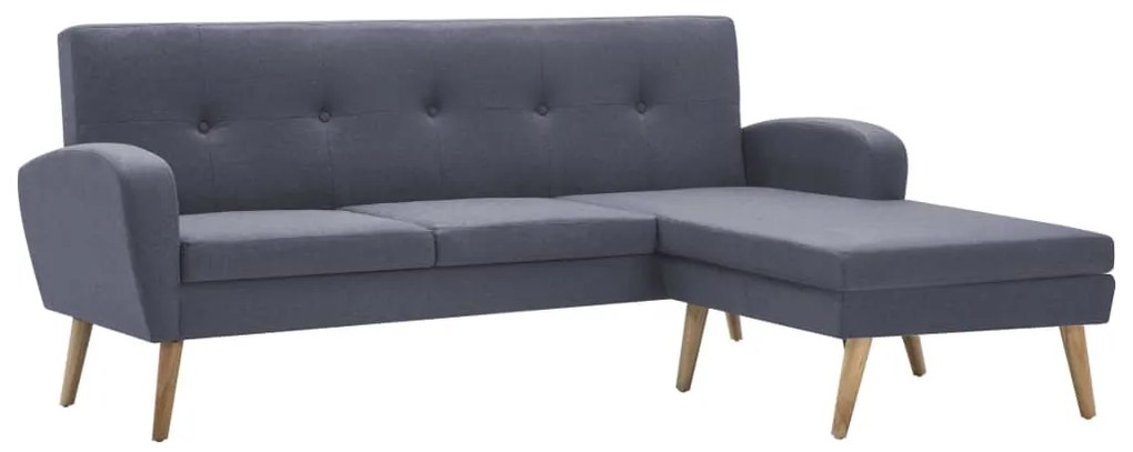 247000 vidaXL Canapea în formă de L gri deschis 186x136x79cm tapițerie pânză