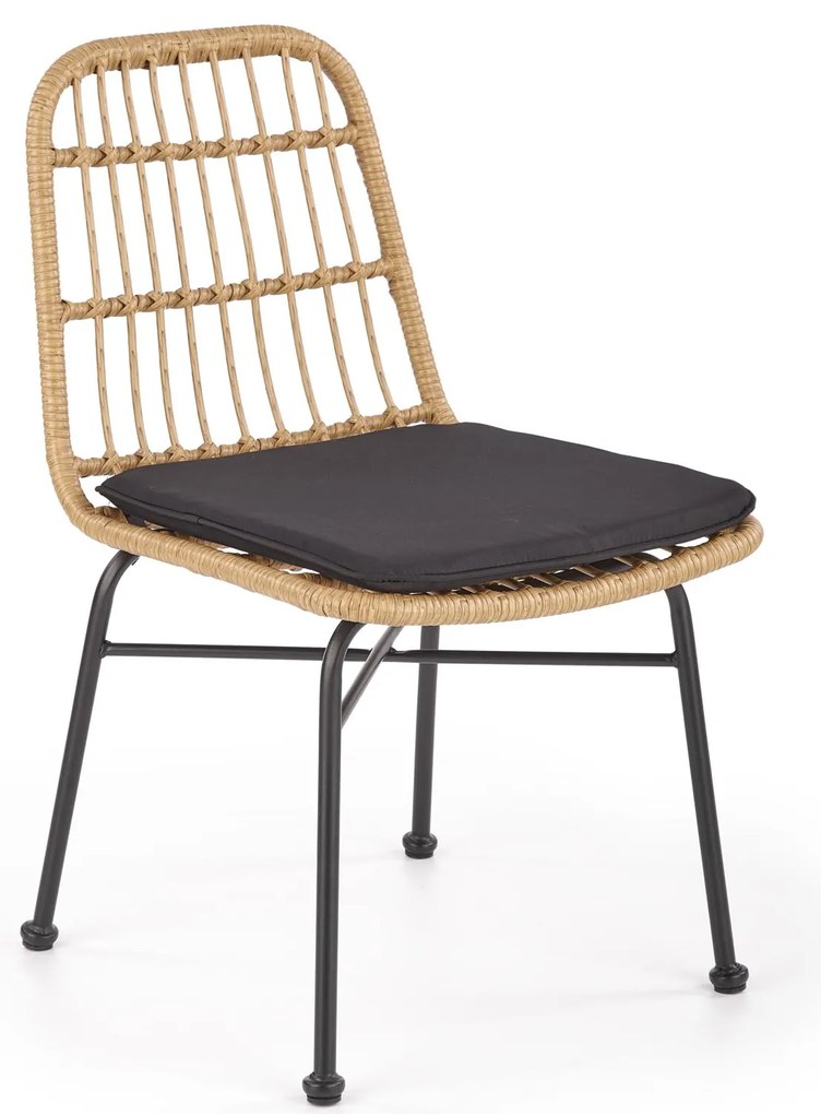 Scaun de grădină Karma K401 (natural + negru). 1118276