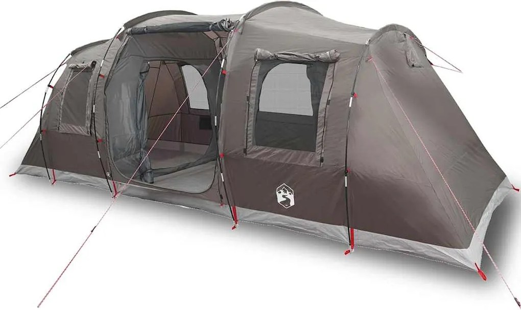 vidaXL Cort de camping tunel pentru 4 persoane, maro, impermeabil