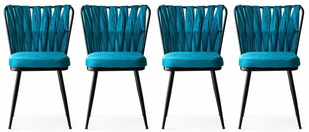 Set de scaune de sufragerie Kusakli Blue, 4 buc.