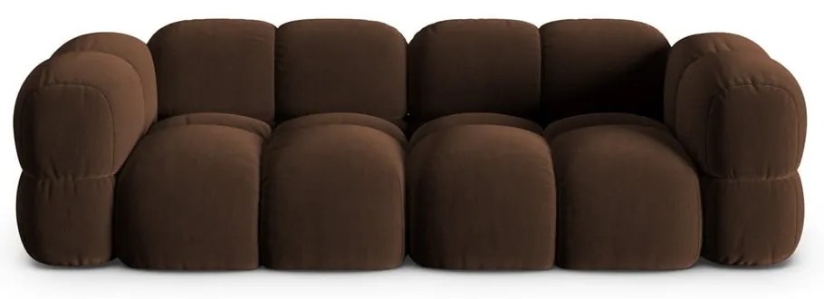 Canapea maro închis cu tapițerie din catifea 250 cm Loretto – Cosmopolitan Design