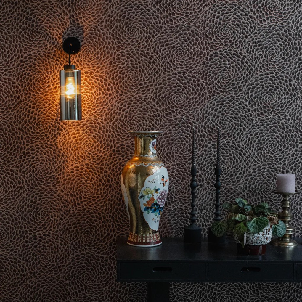 Lampă de perete inteligentă neagră cu sticlă fumurie, incl. WiFi ST64 - Laura