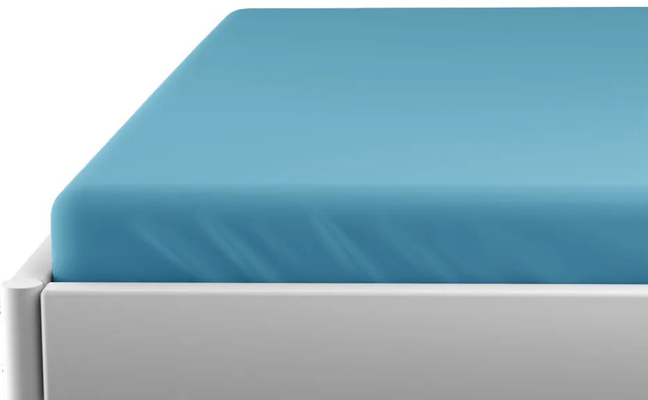 Cearsaf jersey pentru patut copii turcoaz 70x140 cm