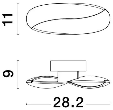 Aplica de perete LED design modern Infinity alb satin