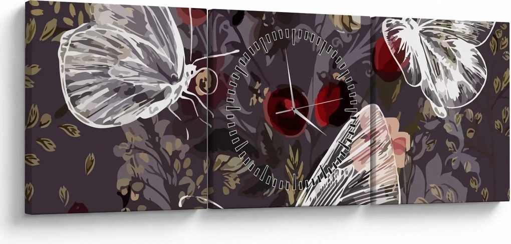 Tablou - Fluture (cu ceas) (90x30 cm)